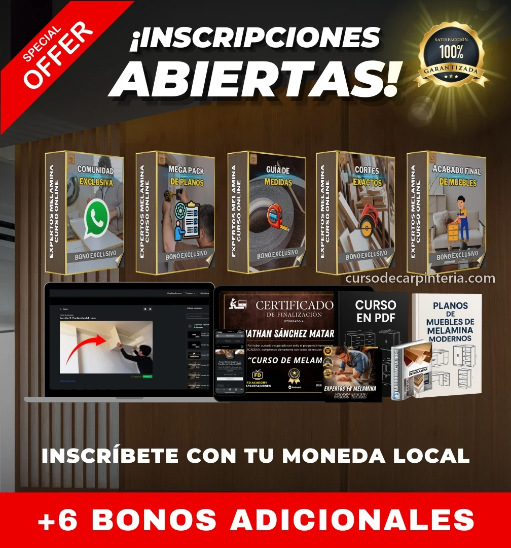 Inscripciones abiertas al curso de muebles de melamina