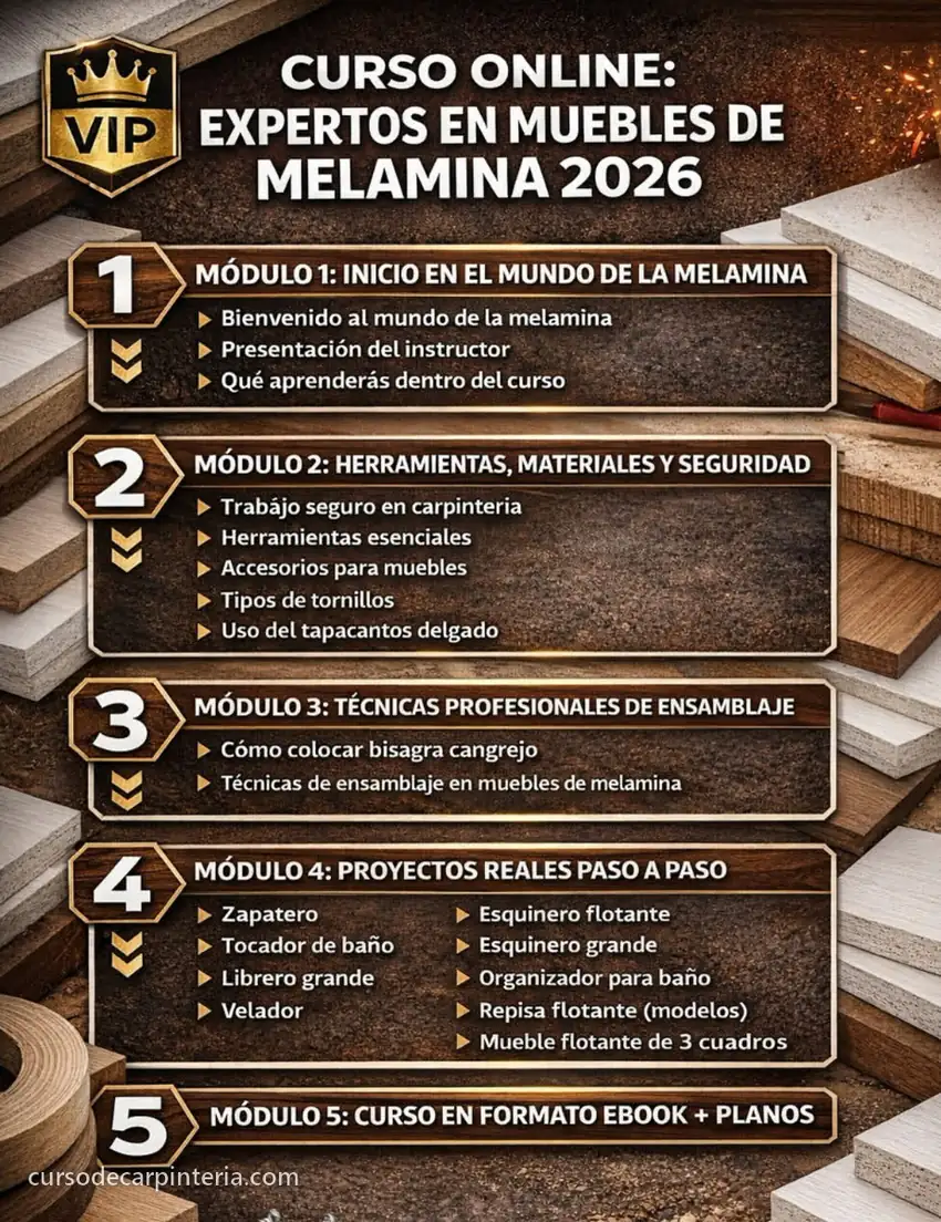 Temario del curso Expertos en muebles de melamina 2026